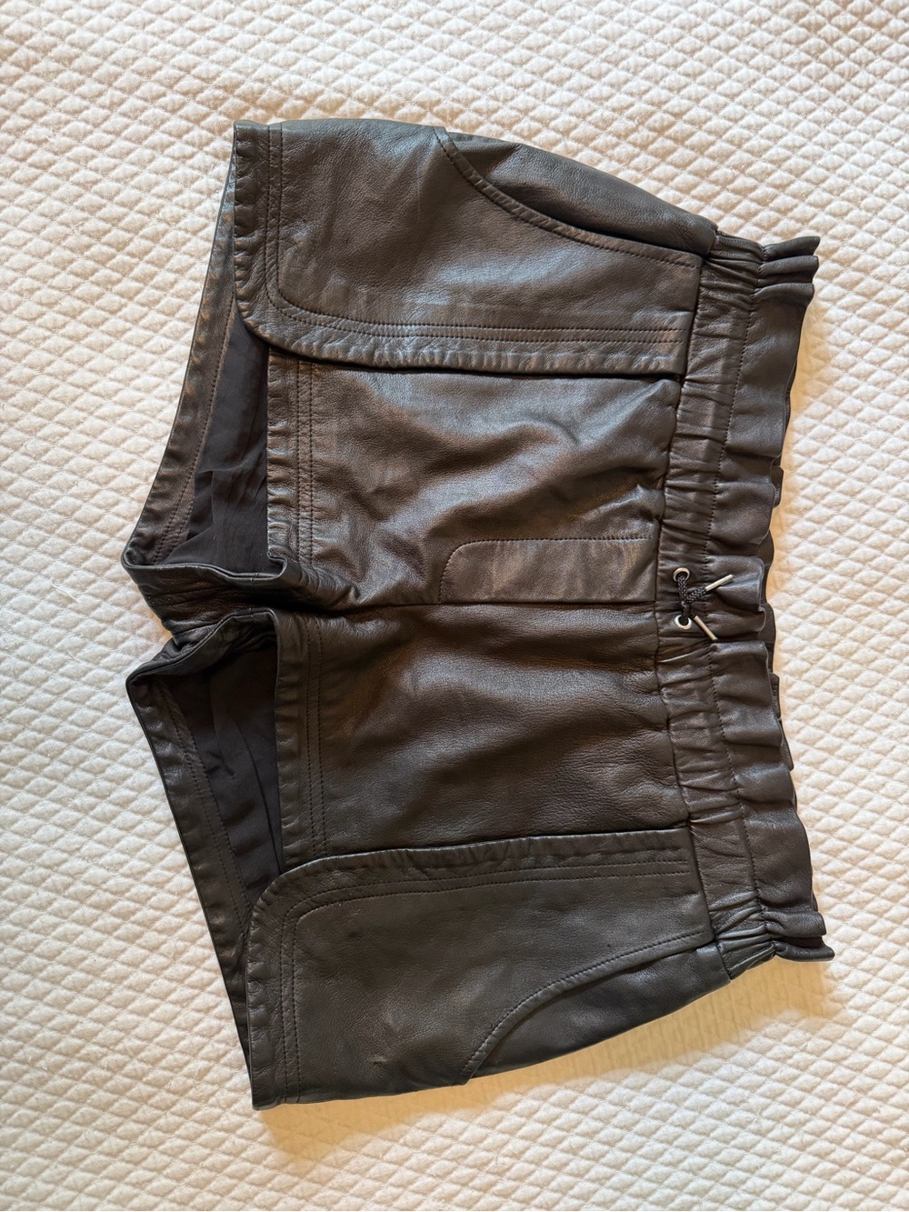 Rebecca Minkoff, lambskin  Drawstring Shorts